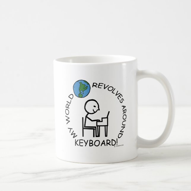 Tastatur - Weltumdrehungen Kaffeetasse (Rechts)