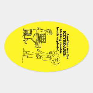 Tastatur Zombie Explode Oval Sticker