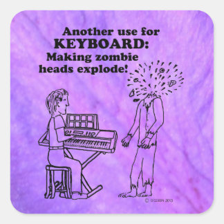 Tastatur Zombie Explode Square Sticker