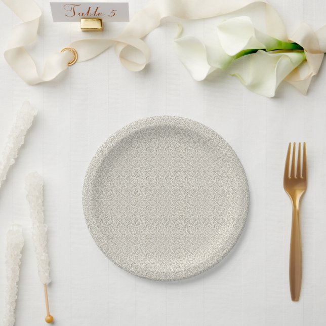 Tastbare 1940er Soft Mauve & Olive Primel Pappteller (Hochzeit)