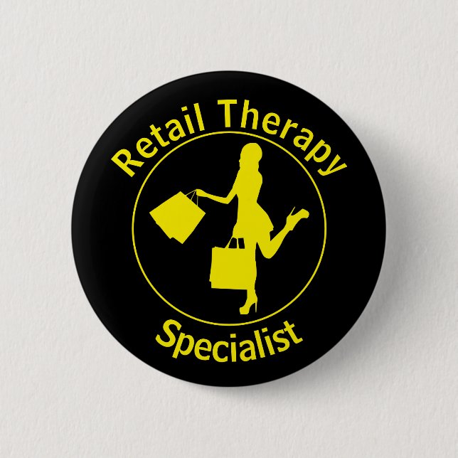 Taste "Chic Fun Yellow" (Retail-Therapist) Button (Vorderseite)