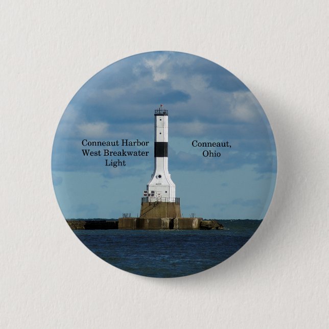 Taste "Conneaut Harbour West Breakwater Light" Button (Vorderseite)