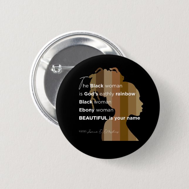 Taste "Ebenholz-Frau" Button (Vorne & Hinten)