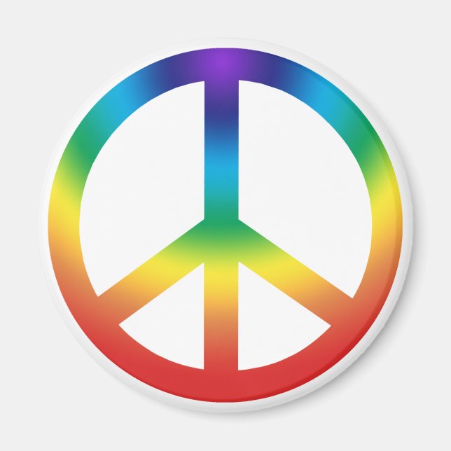 Taste für Friedenszeichen; Chakra-Farben Magnet (Vorne)