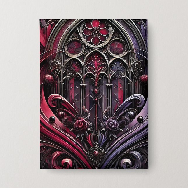 Taste für gotische Rose - Fettgewebe Button (Vorderseite)