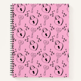 Taste für Schwarz und Rosa Herz Notizbuch