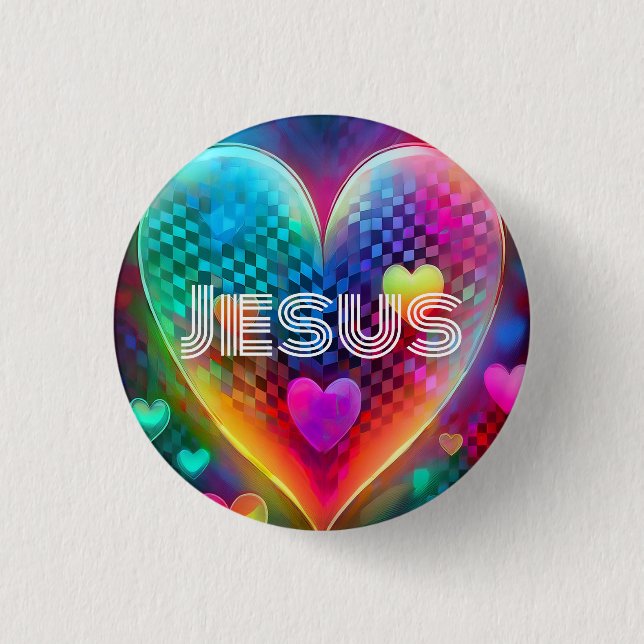 Taste Jesus Techno Heart Button (Vorderseite)