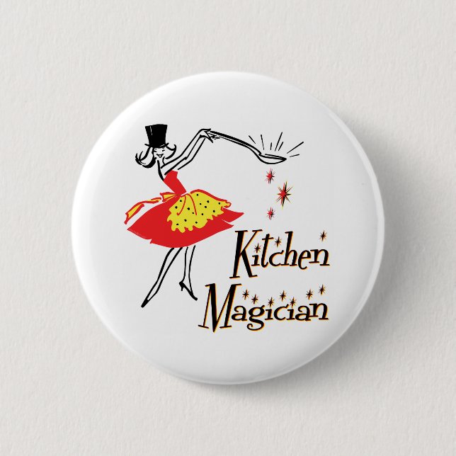 Taste "Kitchen Magician Retro Cooking" Button (Vorderseite)