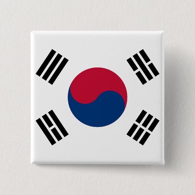 Taste mit Flagge in Südkorea Button (Vorderseite)