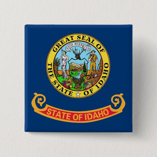 Taste mit Flagge von Idaho Button (Vorderseite)