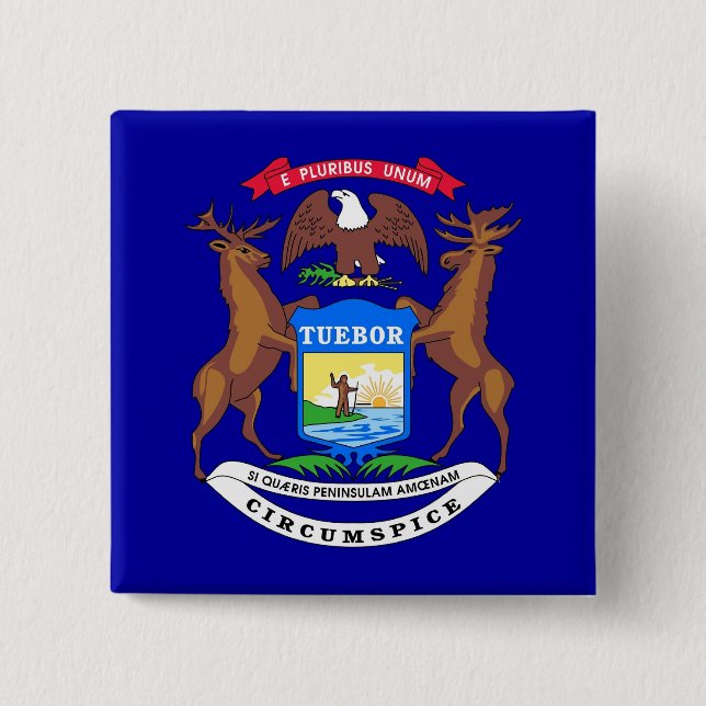 Taste mit Flagge von Michigan Button (Vorderseite)