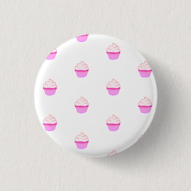 Taste mit süßem rosa Cupcake Button (Vorderseite)