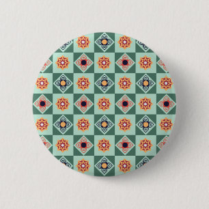 Taste mit Vintage-Retro-Muster Button