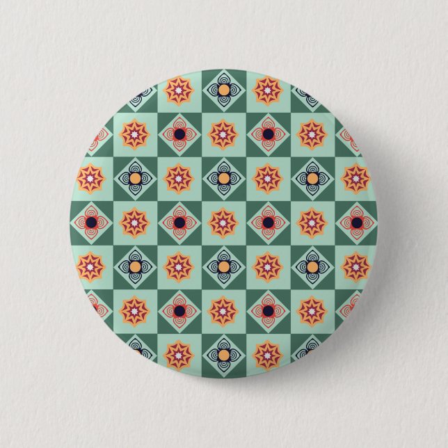 Taste mit Vintage-Retro-Muster Button (Vorderseite)