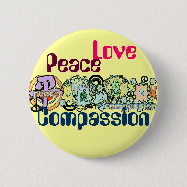 Taste "Peace Liebe Mitgefühl" Button (Vorderseite)