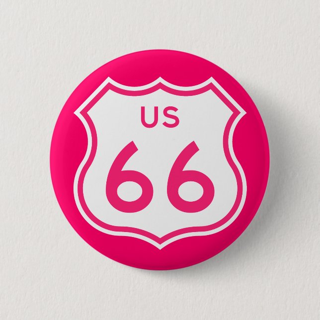 Taste "Route 66" (Hot Pink) Button (Vorderseite)