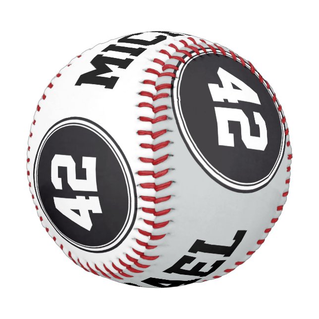 TASTE RUNDE Streifen grau Schwarz-weiß + Text Baseball (Schrägansicht)