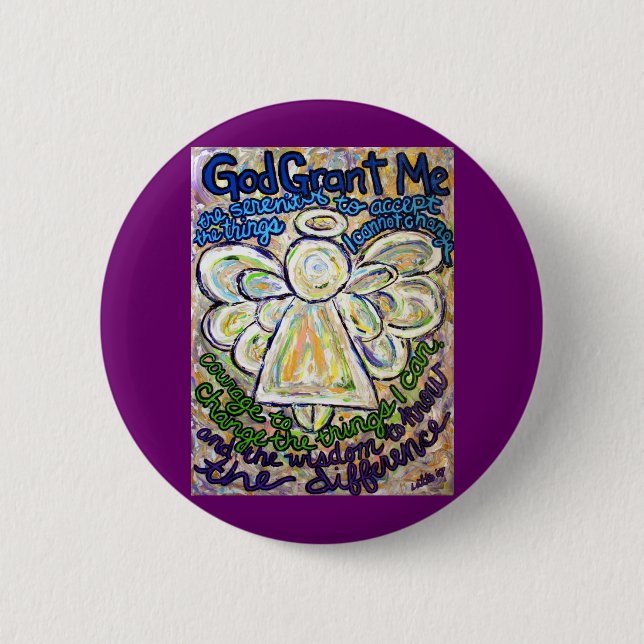 Taste "Serenity Prayer Angel Art Painting" Button (Vorderseite)