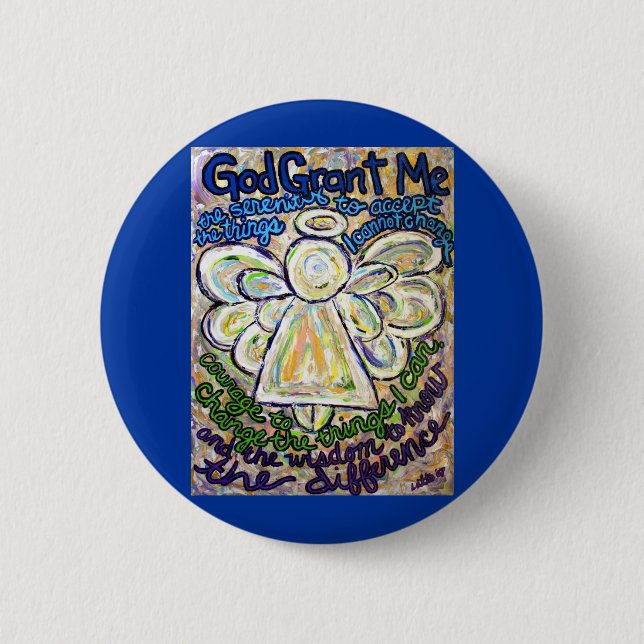 Taste "Serenity Prayer Angel Art Painting" Button (Vorderseite)