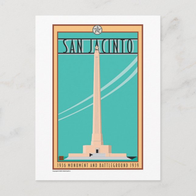 TASTE TEXAS-San Jacinto Denkmal- Postkarte (Vorderseite)
