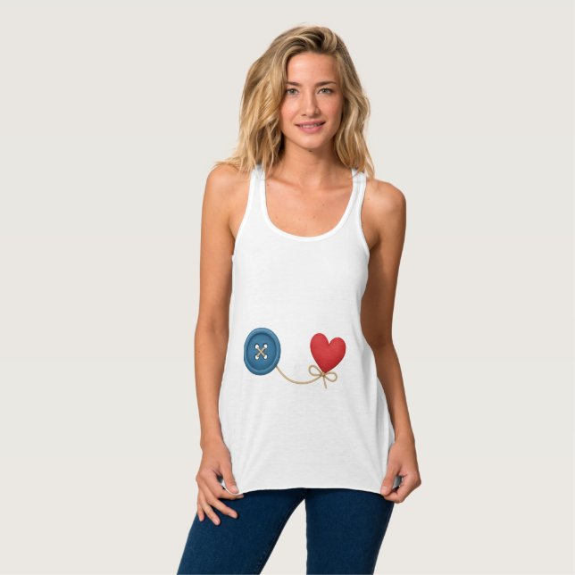 Taste & Thread der Liebe - Niedliches Herzdesign Tank Top (Vorderseite Vollansicht)