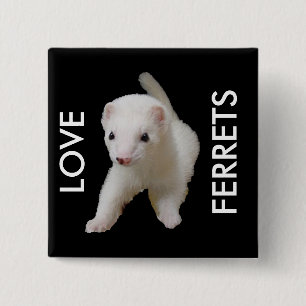 Taste White Baby Ferret Button