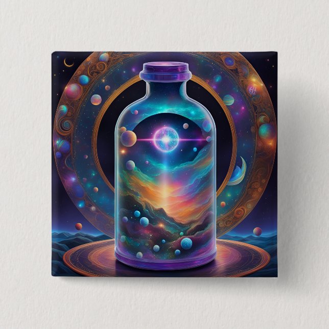 Taste - Zeit in einer Flasche; Prismatische Galaxi Button (Vorderseite)