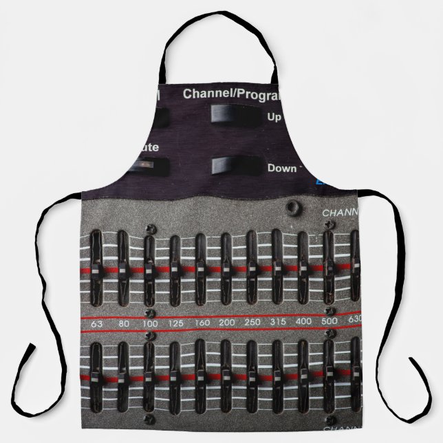 Tasten auf einem Tonmischer im Aufnahmestudio. Schürze (Vorderseite)