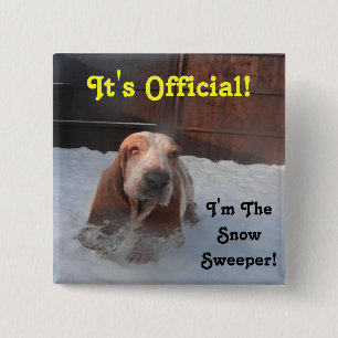 Tasten Basset Hound Schnee Kehrer Button