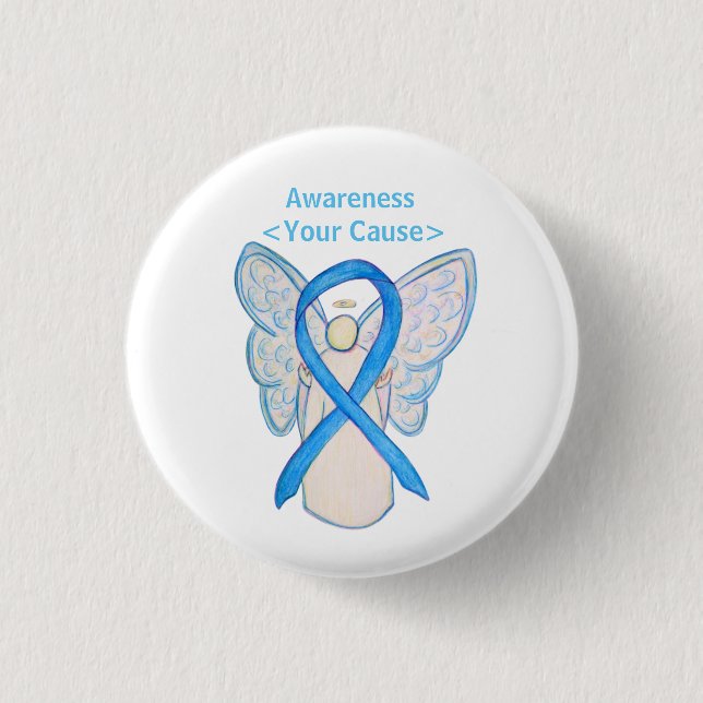 Tasten für das Light Blue Awareness Ribbon Angel A Button (Vorderseite)