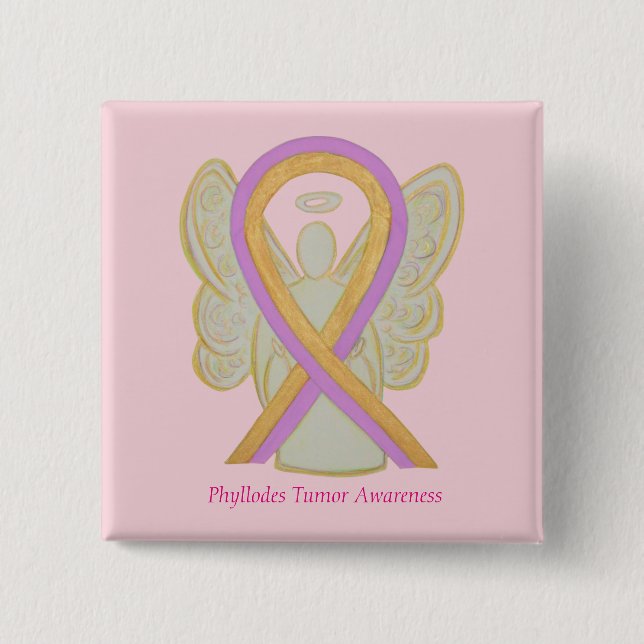 Tasten für das Phyllodes Tumor Angel Awareness Rib Button (Vorderseite)