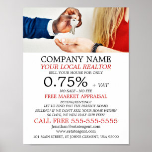 Tasten, Realtor, Anwesen Agent Werbung Poster