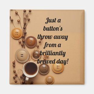 Tasten und frisch gebrühter Kaffee Magnet