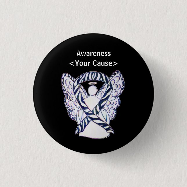 Tasten zum Button Zebra Stripe Awareness Ribbon An (Vorderseite)