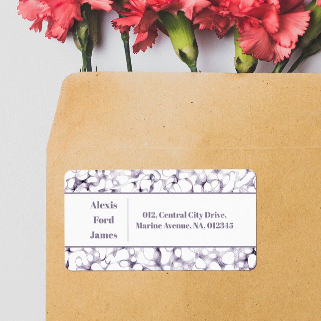 Tastenanschläge Lila Pen Doodles Adressenaufkleber Adressaufkleber (Von Creator hochgeladen)