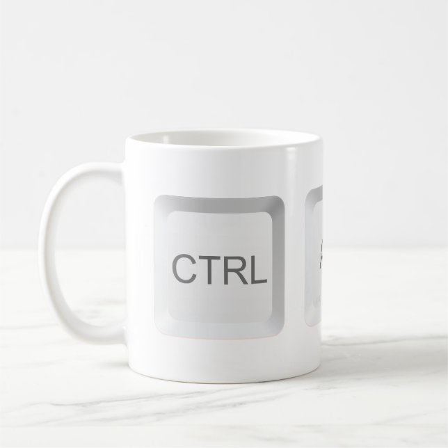 Tastenkombination CTRL ALT DEL für SlipperyJoe Kaffeetasse (Links)
