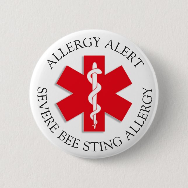 Tastenkombination für schwere BEE-STING-Allergien Button (Vorderseite)
