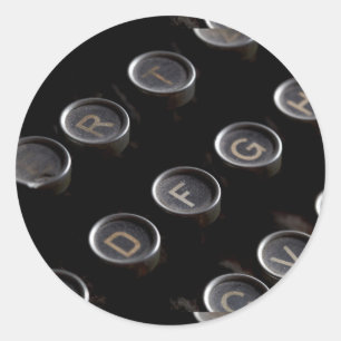 Tastenkombinationen für antike Schreibmaschine Runder Aufkleber
