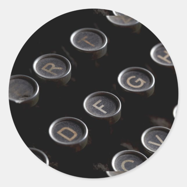 Tastenkombinationen für antike Schreibmaschine Runder Aufkleber (Vorderseite)