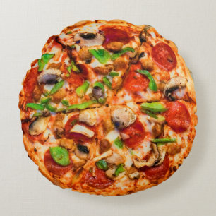 Tasty Pizza Pillow Rundes Kissen
