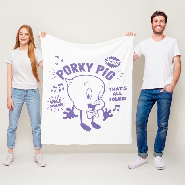 Tasty Retro Porky Pig Fleecedecke (Beispiel)