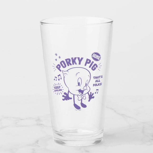 Tasty Retro Porky Pig Glas (Vorderseite)