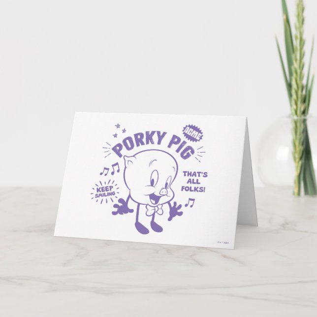 Tasty Retro Porky Pig Karte (Vorderseite)