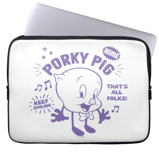 Tasty Retro Porky Pig Laptopschutzhülle (Vorderseite)