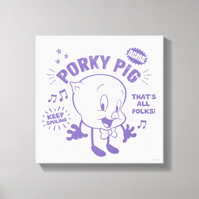 Tasty Retro Porky Pig Leinwanddruck (Vorderseite)