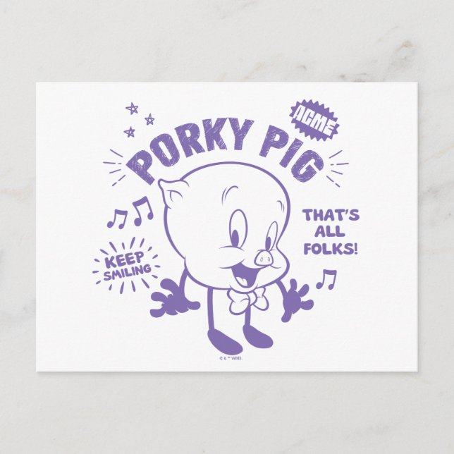 Tasty Retro Porky Pig Postkarte (Vorderseite)
