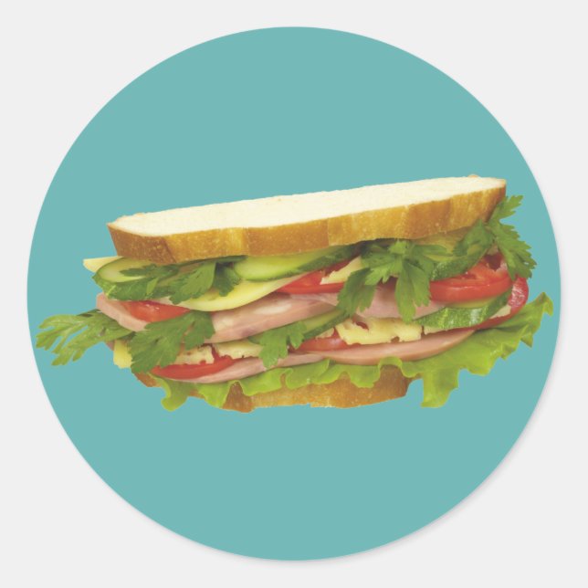 Tasty Sandwich Runder Aufkleber (Vorderseite)