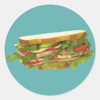 Tasty Sandwich Runder Aufkleber