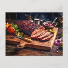 Tasty sizzling BBQ Beef Brisket Postkarte
