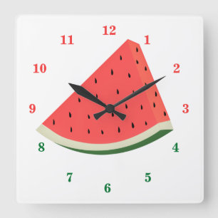 Tasty Watermelon - Sweet - Quadratische Wanduhr
